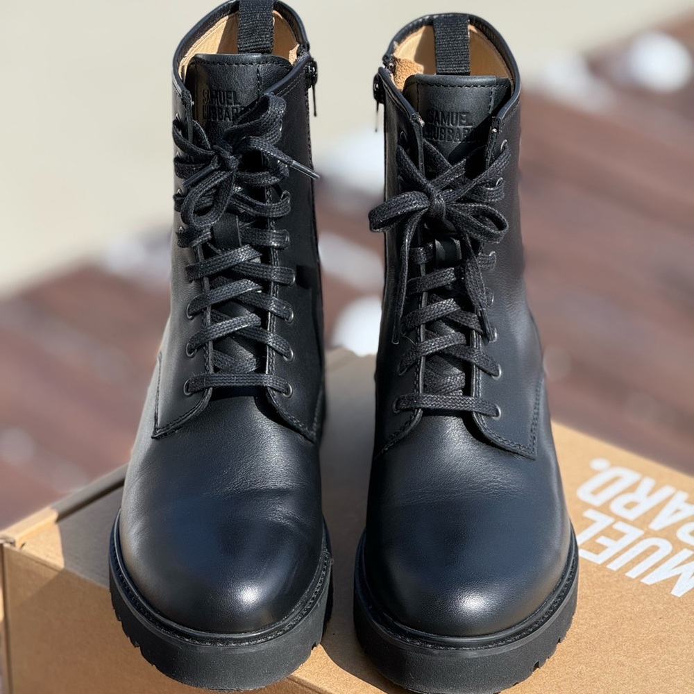Samuel Hubbard Black Leather Moto Boots - Picture 10 of 11